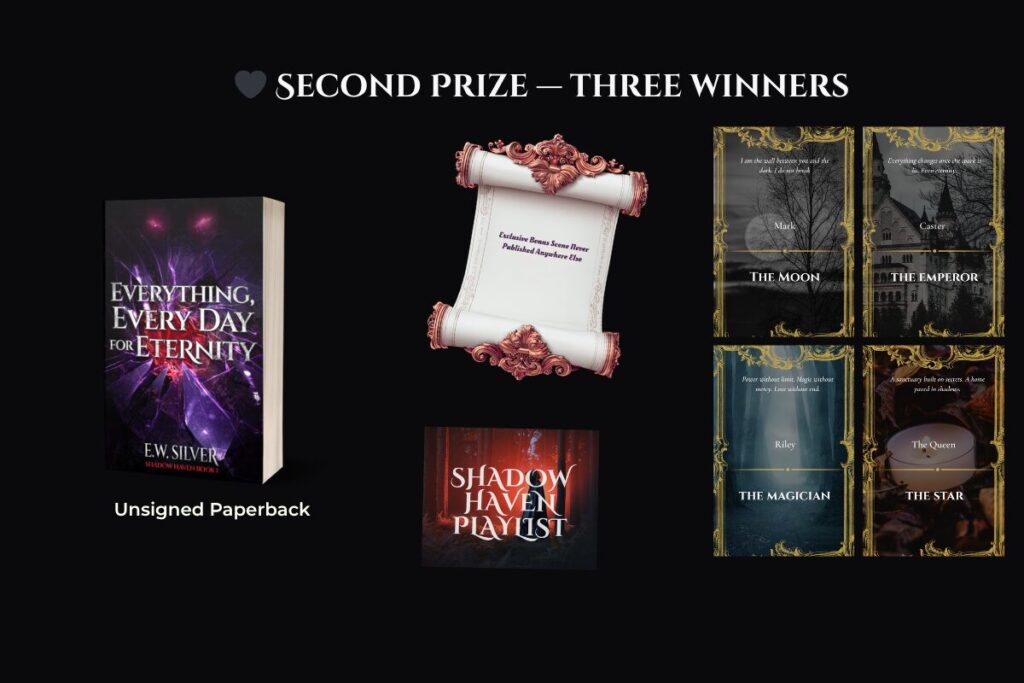 Shadow Haven Pre-Order Giveaway Second Prize Unsigned Paperback Bonus Scene Tarot Cards Spotify Playlist